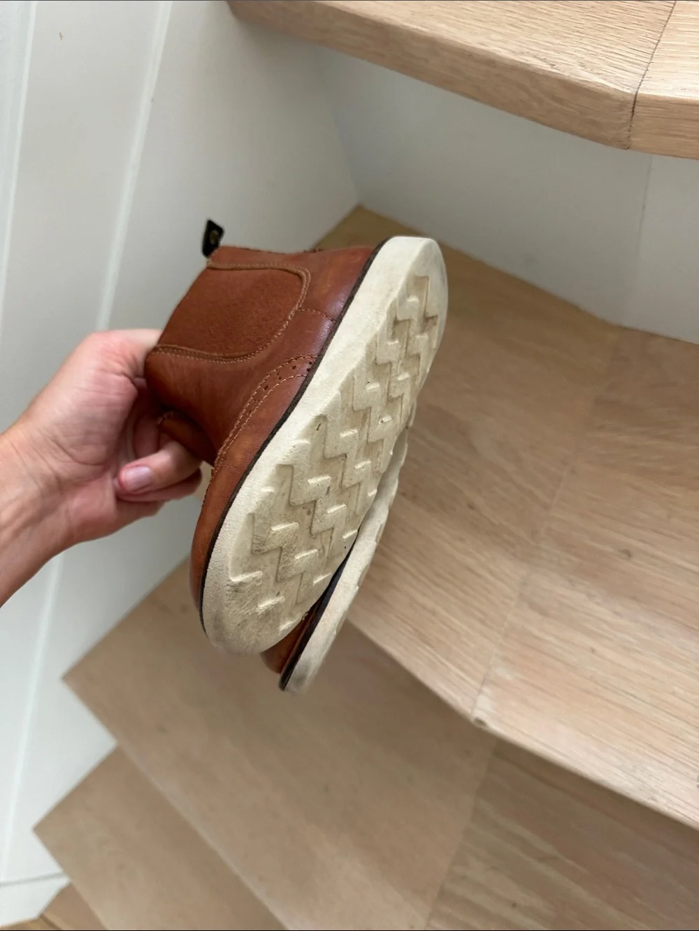 Children's Brown Leather Chelsea Wingtip Boots
